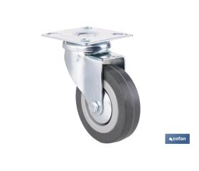 RUEDA GOMA/GRIS PLACA Ø75X22MM