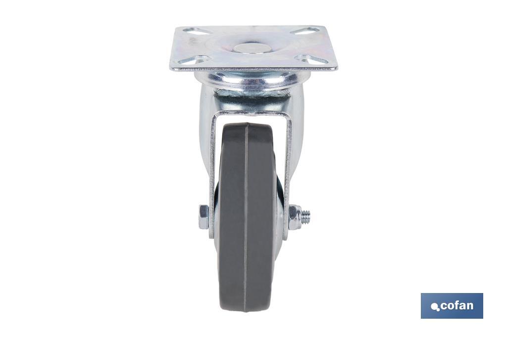 RUEDA GOMA/GRIS PLACA Ø75X22MM