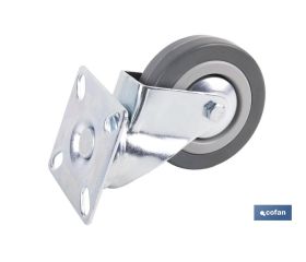 RUEDA GOMA/GRIS PLACA Ø75X22MM