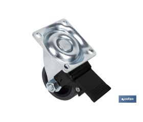 RUEDA GOMA/GRIS PLACA/FRENO Ø40X18MM