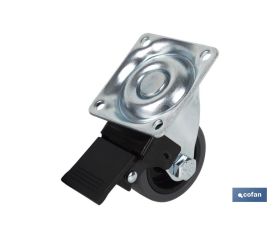 RUEDA GOMA/GRIS PLACA/FRENO Ø40X18MM