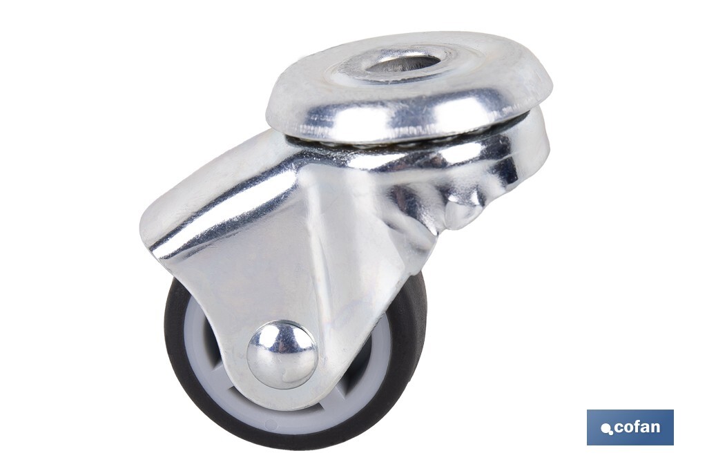 RUEDA GOMA/GRIS PASANTE Ø30X18MM