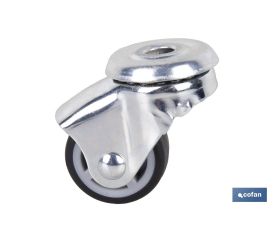 RUEDA GOMA/GRIS PASANTE Ø30X18MM