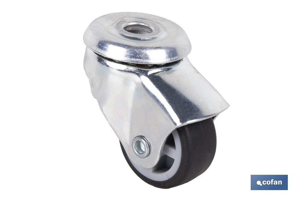 RUEDA GOMA/GRIS PASANTE Ø30X18MM