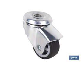 RUEDA GOMA/GRIS PASANTE Ø30X18MM