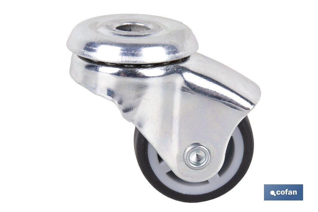 RUEDA GOMA/GRIS PASANTE Ø30X18MM