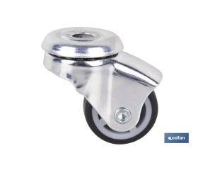 RUEDA GOMA/GRIS PASANTE Ø30X18MM