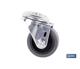 RUEDA GOMA/GRIS PASANTE Ø40X18MM