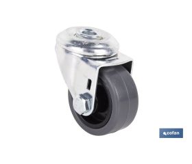 RUEDA GOMA/GRIS PASANTE Ø40X18MM