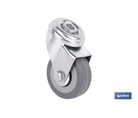 RUEDA GOMA/GRIS PASANTE Ø50X18MM