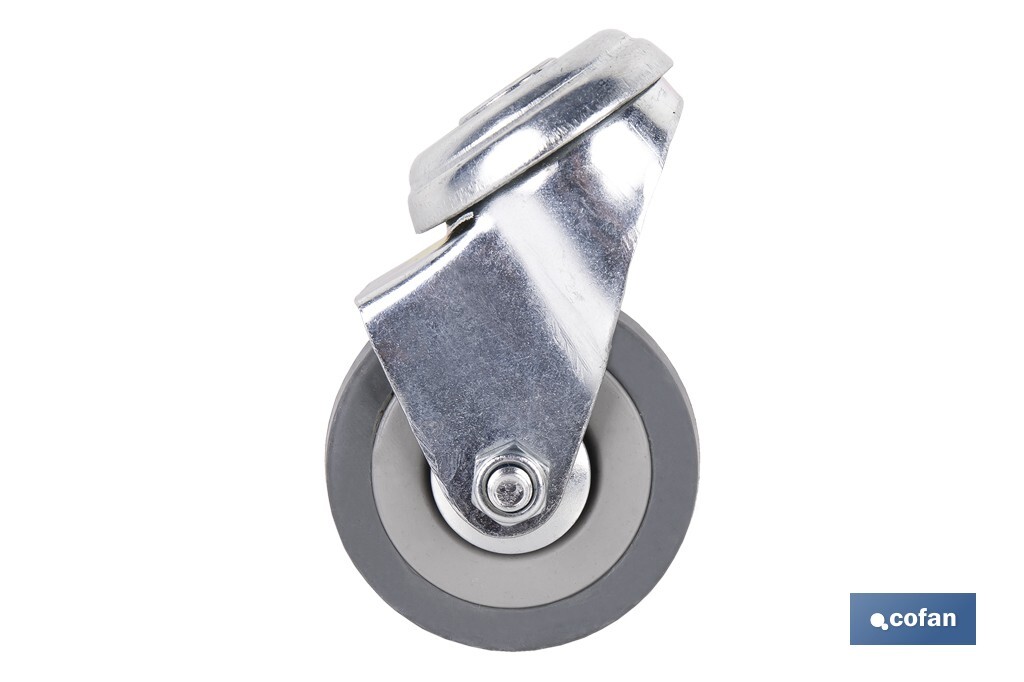 RUEDA GOMA/GRIS PASANTE Ø50X18MM