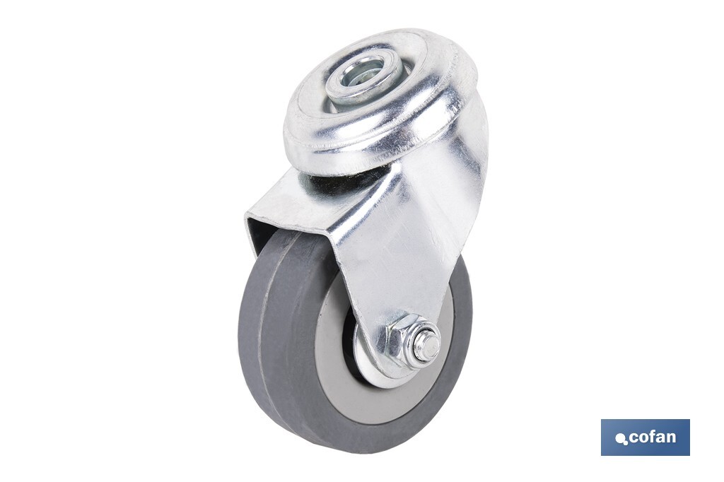 RUEDA GOMA/GRIS PASANTE Ø50X18MM