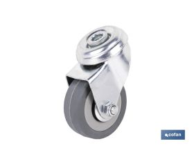 RUEDA GOMA/GRIS PASANTE Ø50X18MM