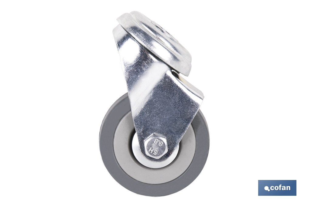 RUEDA GOMA/GRIS PASANTE Ø50X18MM