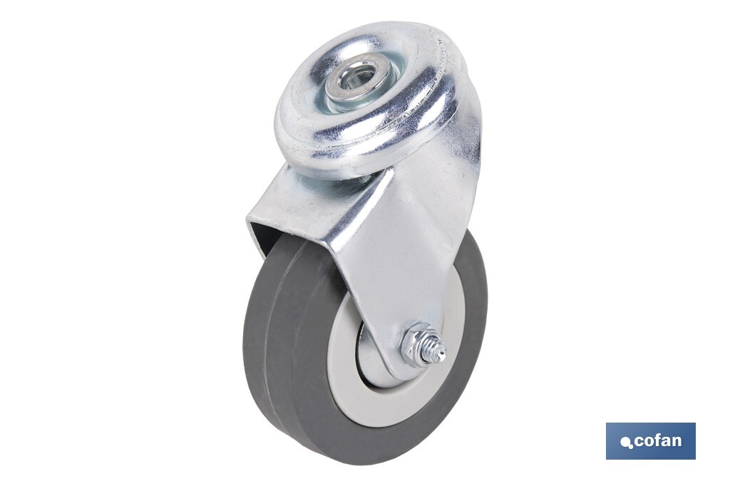 RUEDA GOMA/GRIS PASANTE Ø60X22MM