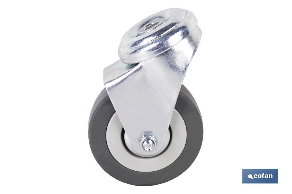 RUEDA GOMA/GRIS PASANTE Ø60X22MM