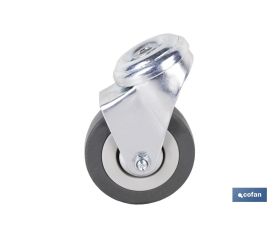 RUEDA GOMA/GRIS PASANTE Ø60X22MM