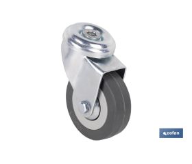 RUEDA GOMA/GRIS PASANTE Ø60X22MM