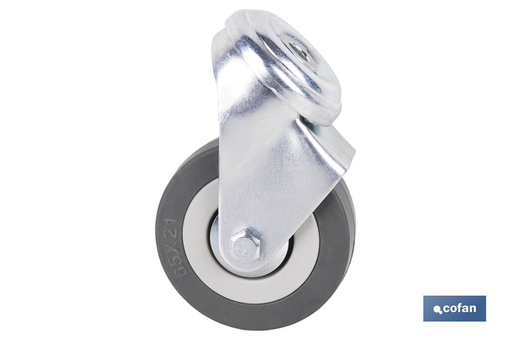 RUEDA GOMA/GRIS PASANTE Ø60X22MM