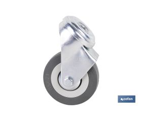 RUEDA GOMA/GRIS PASANTE Ø60X22MM