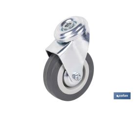 RUEDA GOMA/GRIS PASANTE Ø75X22MM