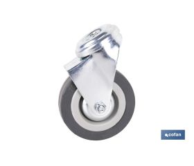 RUEDA GOMA/GRIS PASANTE Ø75X22MM