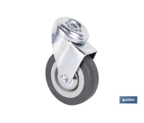 RUEDA GOMA/GRIS PASANTE Ø75X22MM