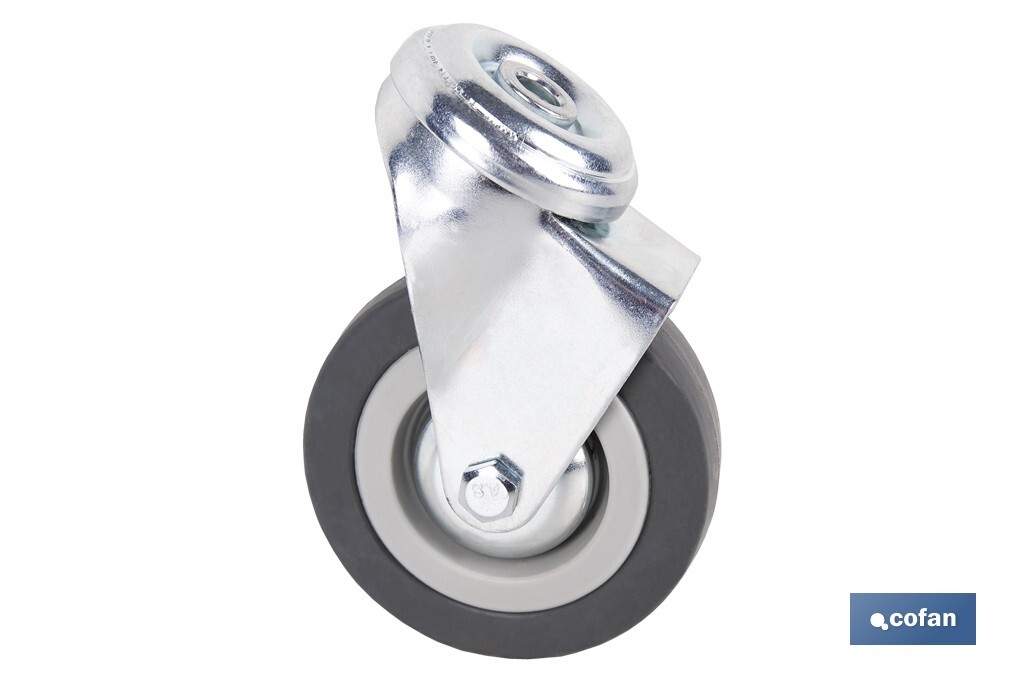 RUEDA GOMA/GRIS PASANTE Ø75X22MM