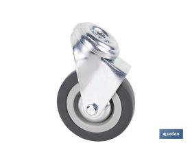 RUEDA GOMA/GRIS PASANTE Ø75X22MM