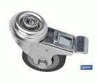 RUEDA DE GOMA GRIS CON AGUJERO PASANTE Y FRENO Ø50 X 18 MM