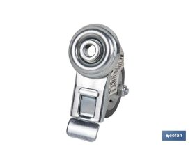 RUEDA DE GOMA GRIS CON AGUJERO PASANTE Y FRENO Ø50 X 18 MM