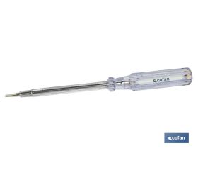 Destornillador plano busca polos | Para voltajes de 100-250 V | Empuñadura transparente reforzada