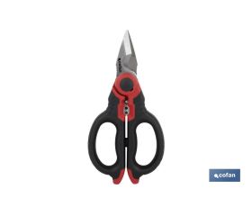 Tijeras de electricista profesional | Con longitud 160 mm  | Con accesorios pelacables y de crimpar)