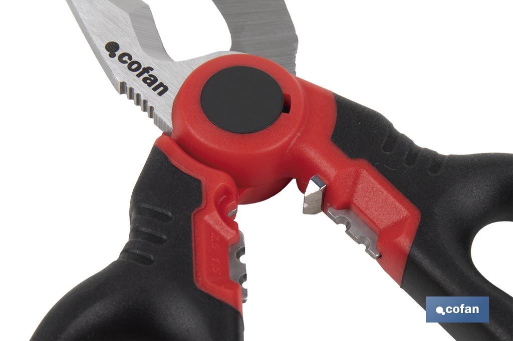TIJERAS ELECTRICISTA PROFESIONAL 160mm (pelacables/crimpar)