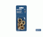 Kit de 12 sets de Ojetes | Diámetros de 10 - 12 mm | Apto para montajes