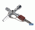 Llave de cabina multifuncional | Aleación de zinc cromada | Ideal para electrotécnica, fontanería | 10 perfiles | Longitud: 8,5 cm