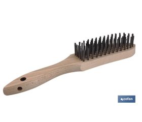 Cepillo de alambre para soldadura | Varias líneas | Acero con mango de madera