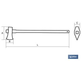 MAZA CUÑA L-900-204 FIBRA VIDRIO