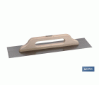 Llana extra larga para microcemento | Medidas: 500 x 120 x 0,4 mm | Fabricada en acero inoxidable | Mango de madera