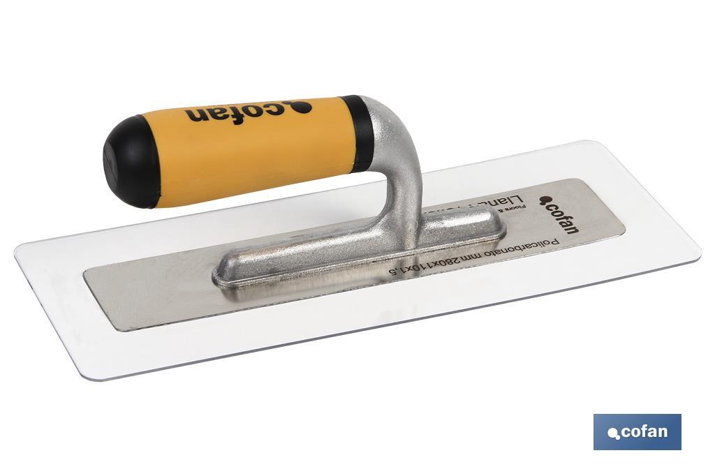 LLANA PROFLEX POLICARBONATO ACERO INOX + ALUMINIO MANGO BI-COMPONENTE 280X115X1,5