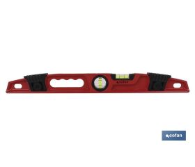Nivel de aluminio heavy duty profesional | Medidas en  500 mm | Nivel de 2 burbujas para facilitar la nivelación
