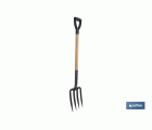 Horca para cavar de acero endurecido | 4 dientes | Ideal para jardinería y agricultura | Medidas: 23 x 105 cm