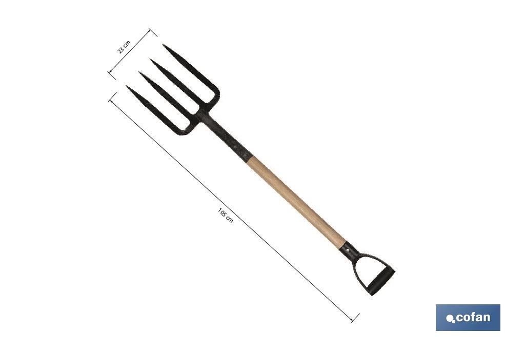 HORCA CAVAR CON MANGO DE MADERA 230 X 1050 MM 2100 G