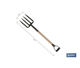 HORCA CAVAR CON MANGO DE MADERA 230 X 1050 MM 2100 G