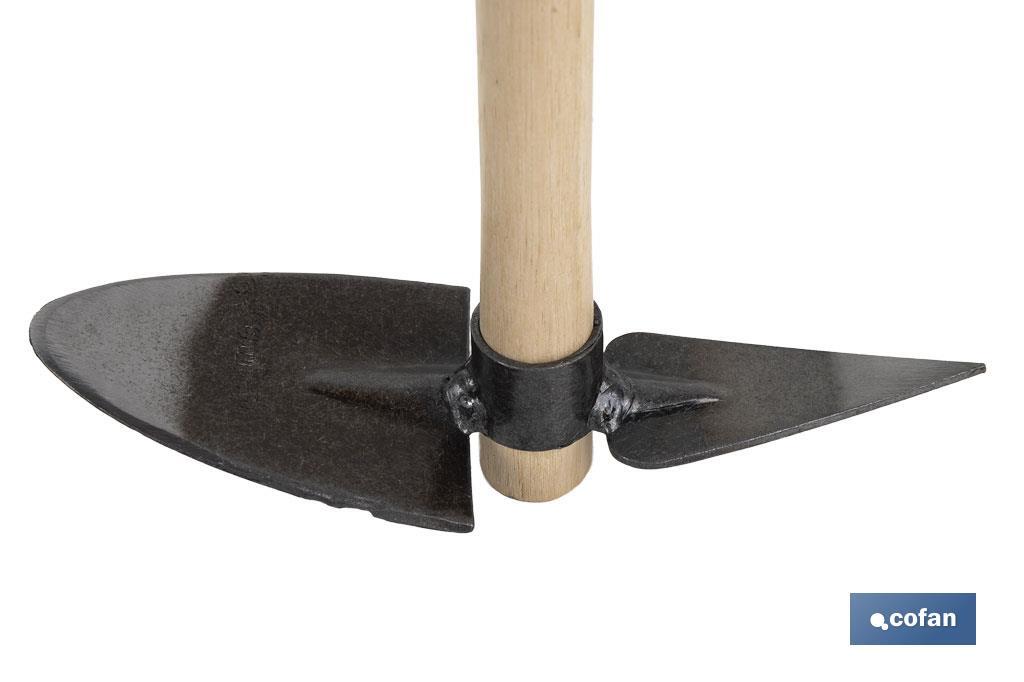 ZACHO CURVO CON PUNTA Y MANGO DE MADERA 230 X 80 MM 180 G