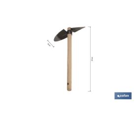 ZACHO CURVO CON PUNTA Y MANGO DE MADERA 230 X 80 MM 180 G