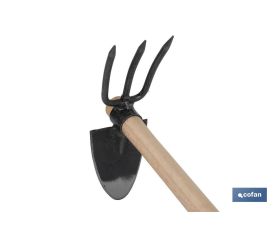 ZACHO CURVO 3 PUNTAS Y MANGO DE MADERA 210 X 80 MM 200 G