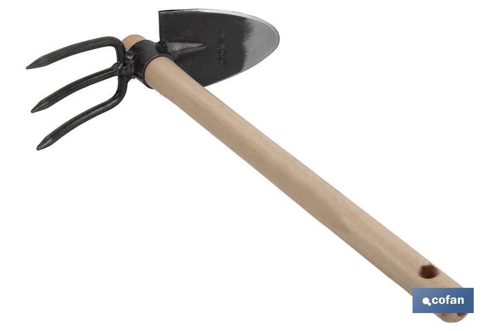 ZACHO CURVO 3 PUNTAS Y MANGO DE MADERA 210 X 80 MM 200 G