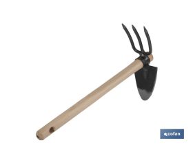 ZACHO CURVO 3 PUNTAS Y MANGO DE MADERA 210 X 80 MM 200 G