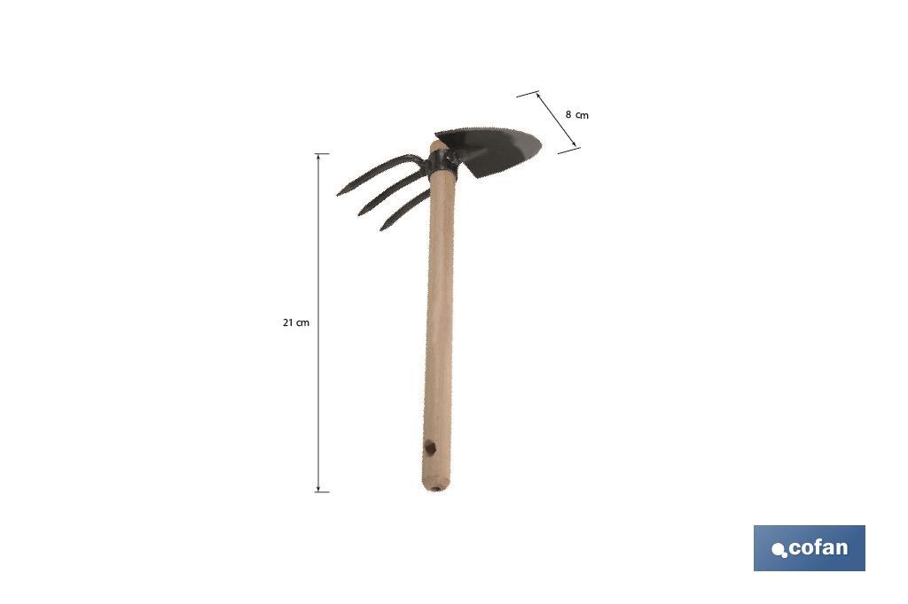 ZACHO CURVO 3 PUNTAS Y MANGO DE MADERA 210 X 80 MM 200 G